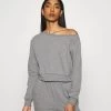 Even&Odd Off Shoulder&Jogger Set - Sweatshirt - Mottled Grey -Outfit Verkauf 1f61bd90f9104baab3e2805e0ea0fa4a