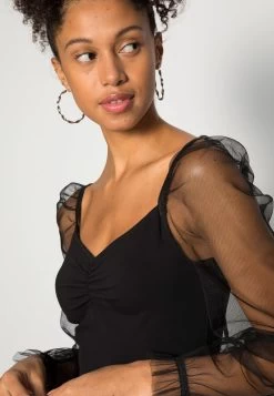 Even&Odd LONG PUFF SLEEVES RUSHING BODYCON DRESS - Cocktailkleid/festliches Kleid - Black 12 Even&Odd LONG PUFF SLEEVES RUSHING BODYCON DRESS - Cocktailkleid/festliches Kleid - Black -Outfit Verkauf 2113c43a644a4d11a7f109a500a5177d