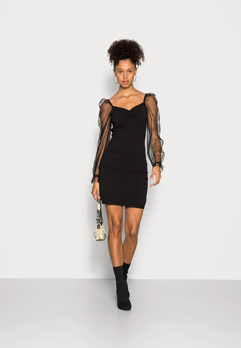 Even&Odd LONG PUFF SLEEVES RUSHING BODYCON DRESS - Cocktailkleid/festliches Kleid - Black 4 Even&Odd LONG PUFF SLEEVES RUSHING BODYCON DRESS - Cocktailkleid/festliches Kleid - Black – Bild 2