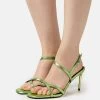 Even&Odd LEATHER - High Heel Sandalette - Green
