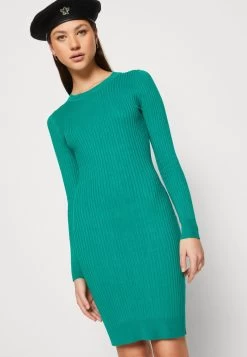 Even&Odd CREW AUSSCHNITT RIPP BASIC BODYCON MINI STRICKKLEID - Etuikleid - Green -Outfit Verkauf 4e98f0bc88a44015bde0e4c95b56a367