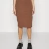 PENCIL SKIRT WITH SLIT - Bleistiftrock - Brown 2 PENCIL SKIRT WITH SLIT - Bleistiftrock - Brown -Outfit Verkauf 6461062fa48f495693b6b414c70f8bca