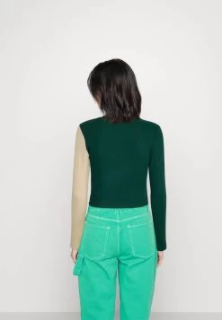 Even&Odd Langarmshirt - Beige/dark Green -Outfit Verkauf 66a2294e09f24eeabca31d6e8e755fa4