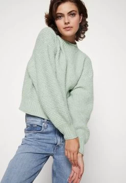 Even&Odd MOSS STITCH JUMPER - Strickpullover - Light Green -Outfit Verkauf 7adb92da10114621b25cf389a68fa0bd