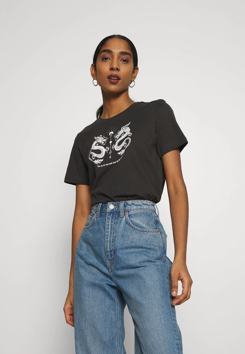 Even&Odd HATTIE MIRRORED DRAGONS TEE - T-Shirt Print - 801 - Anthracite 3 Even&Odd HATTIE MIRRORED DRAGONS TEE - T-Shirt Print - 801 - Anthracite