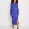 Even&Odd CIRC LONG SLEEVES MIDI HIGH SLIT DRESS - Strickkleid - Blue -Outfit Verkauf 986ef2ad01544747b92ec6f142e02bc1