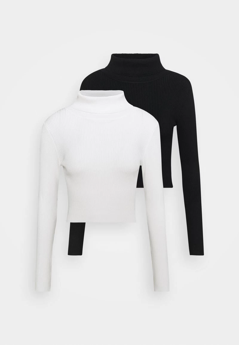Even&Odd CROPPED TURTLE NECK 2 PACK - Strickpullover - Black/ White 8 Even&Odd CROPPED TURTLE NECK 2 PACK - Strickpullover - Black/ White – Bild 6