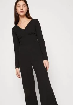 Even&Odd WIDE LEG LONG SLEEVES BODICE - Jumpsuit - Black -Outfit Verkauf ad28c04fb01448e9bcf880bfd6f93fb0