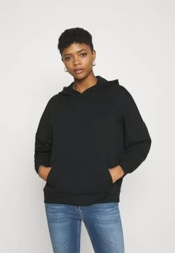 Even&Odd HOODIE LONG WITHOUT DRAWCORD AND POCKET - Kapuzenpullover - Black