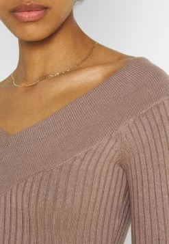 Even&Odd V AUSSCHNITT RIPP MINI STRICKKLEID - Etuikleid - Taupe -Outfit Verkauf d67beeabfc8448f3a64c25d3d08cadec