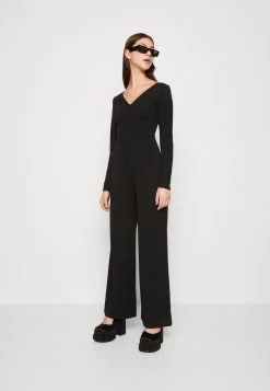 Even&Odd WIDE LEG LONG SLEEVES BODICE - Jumpsuit - Black -Outfit Verkauf e6a62c8f47e143819f473dcbc0070594