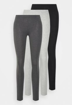 Even&Odd 3 Pack - Leggings - Hosen - Black /mottled Dark Grey/mottled Light Grey