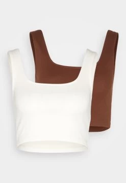 Even&Odd Top - Off White/dark Brown -Outfit Verkauf eebfba8867ee42358c59f53ad7ab301a